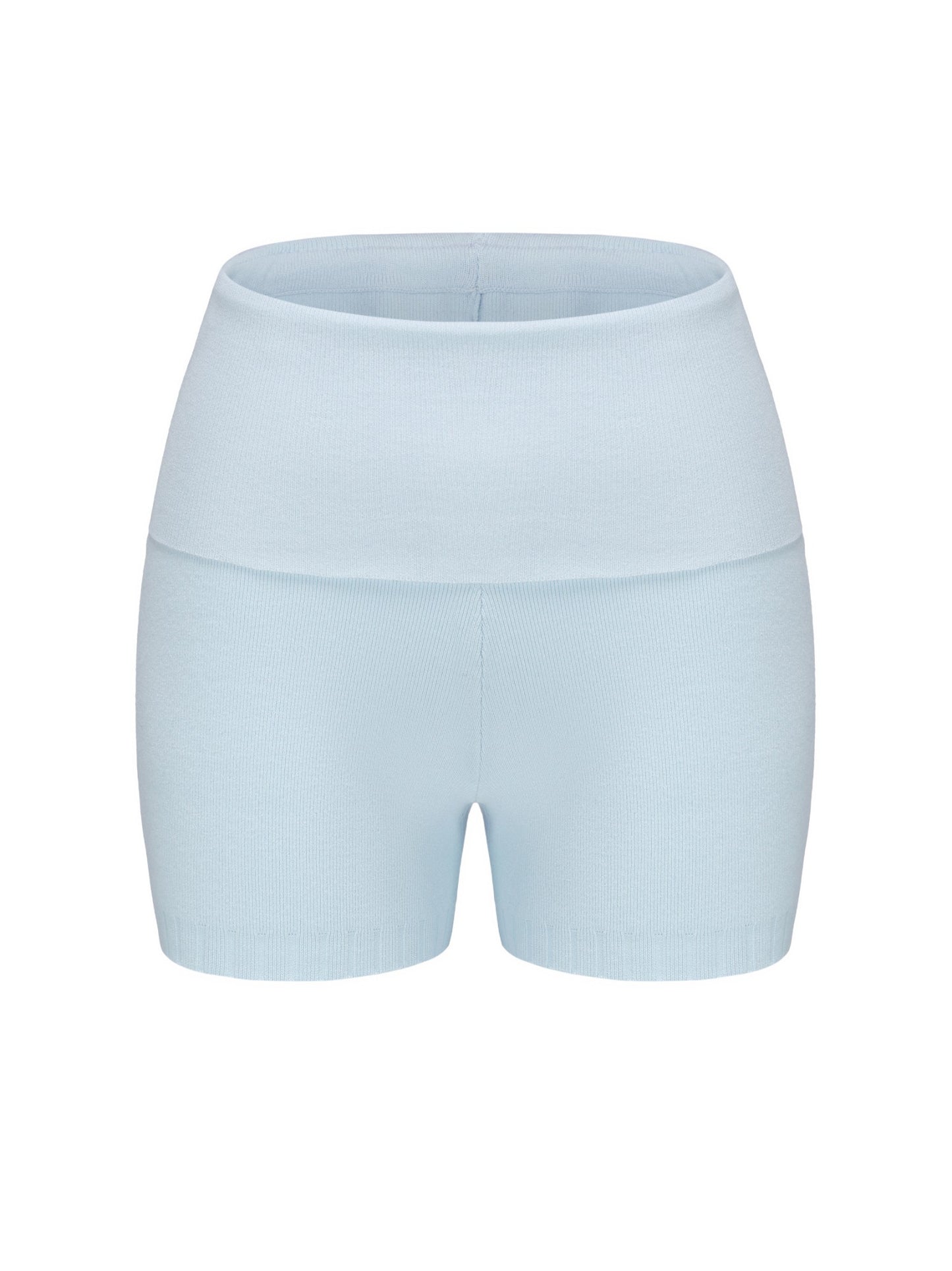 Nana Jacqueline Holly Shorts: Blue Knit Shorts for Resort Vacation Blue