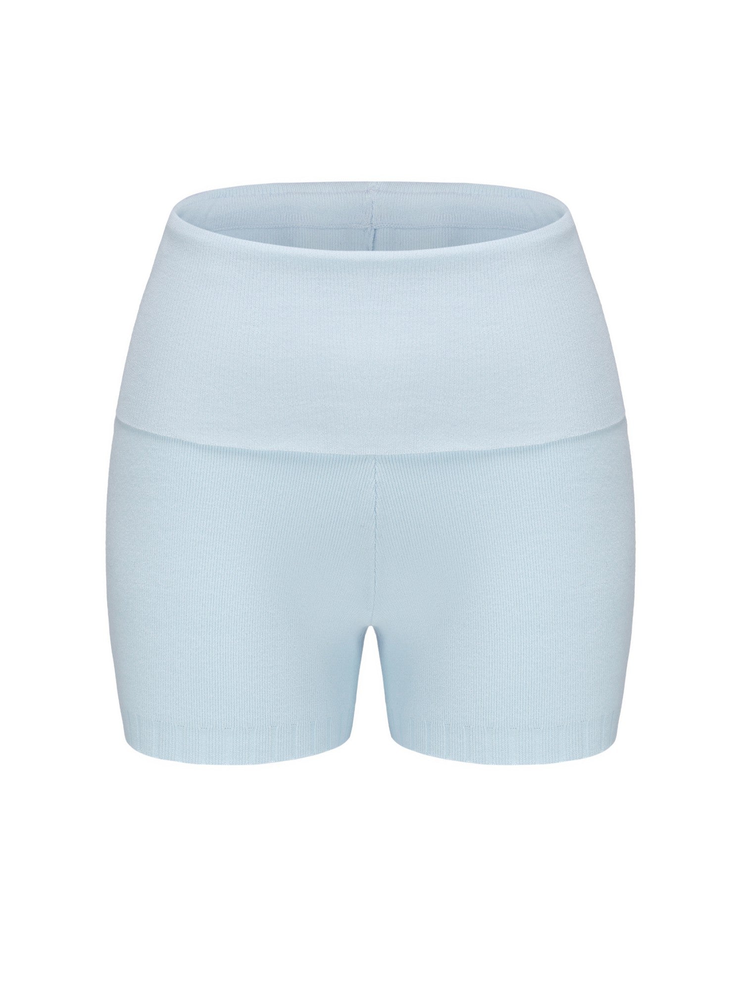 Nana Jacqueline Holly Shorts: Blue Knit Shorts for Resort Vacation Blue