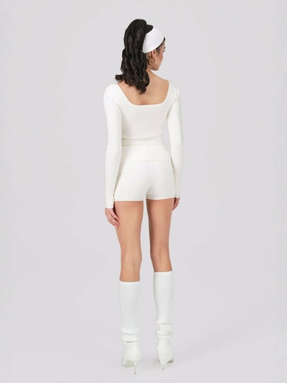 Nana Jacqueline Holly Shorts: White Shorts for Resort Wear White
