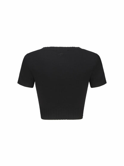 Nana Jacqueline Kennedy Knit Top Set: Black Knit Set for Girls' Night Out Black