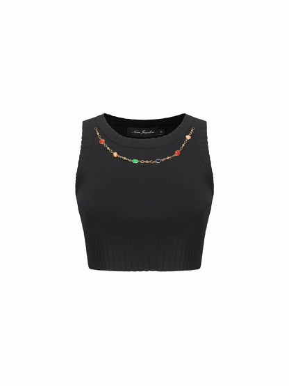 Nana Jacqueline Kennedy Knit Top Set: Black Knit Set for Girls' Night Out Black