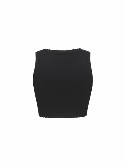 Nana Jacqueline Kennedy Knit Top Set: Black Knit Set for Girls' Night Out Black