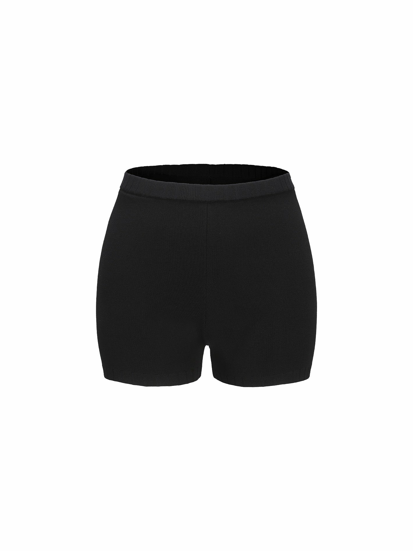 Nana Jacqueline Kennedy Knit Shorts: Black Knit Shorts for Resort Vacation Black
