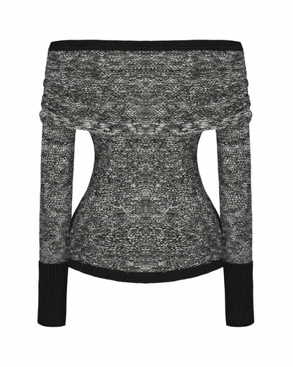Nana Jacqueline Genevieve Knit Top: Black Knit Top for Brunch Black & White