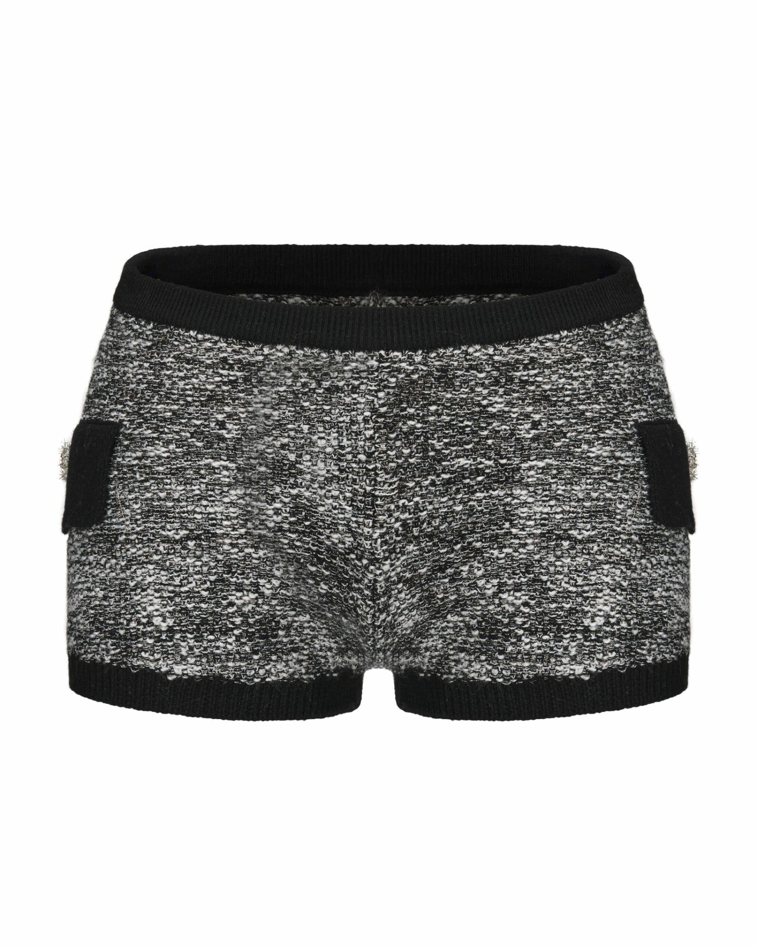 Nana Jacqueline Genevieve Knit Shorts: Black Knit Shorts for Country Club Brunch Black & White