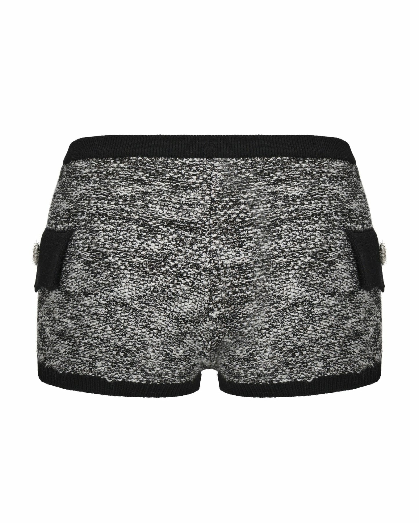 Nana Jacqueline Genevieve Knit Shorts: Black Knit Shorts for Country Club Brunch Black & White