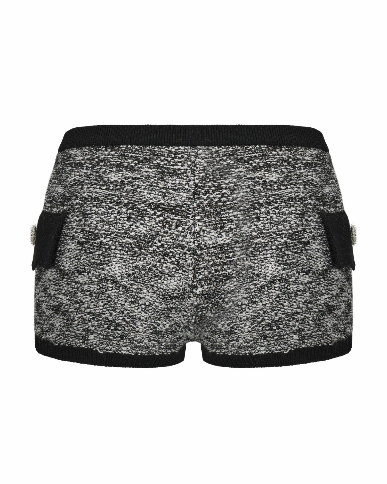 Nana Jacqueline Genevieve Knit Shorts: Black Knit Shorts for Country Club Brunch Black & White