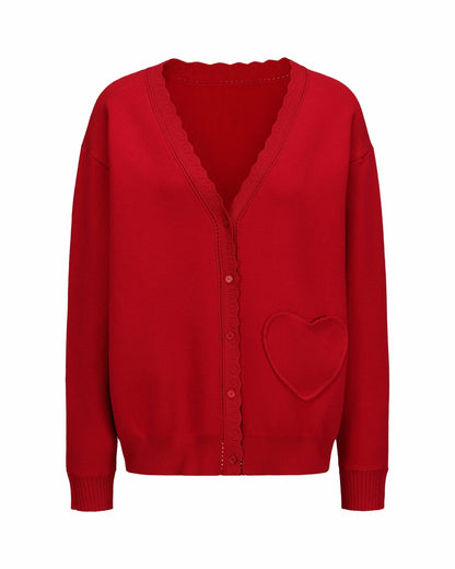 Nana Jacqueline Carrie Cardigan: Red Cardigan for Brunch Red