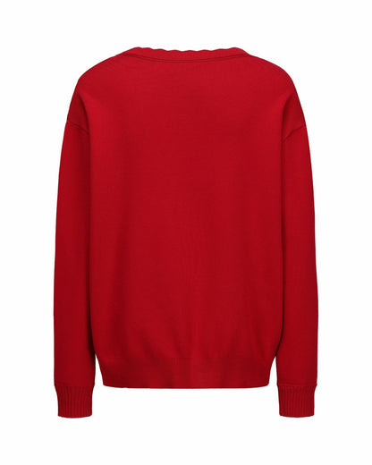 Nana Jacqueline Carrie Cardigan: Red Cardigan for Brunch Red