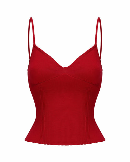Nana Jacqueline Carrie Top: Red Knit Top for Date Night Red