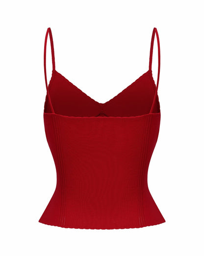 Nana Jacqueline Carrie Top: Red Knit Top for Date Night Red