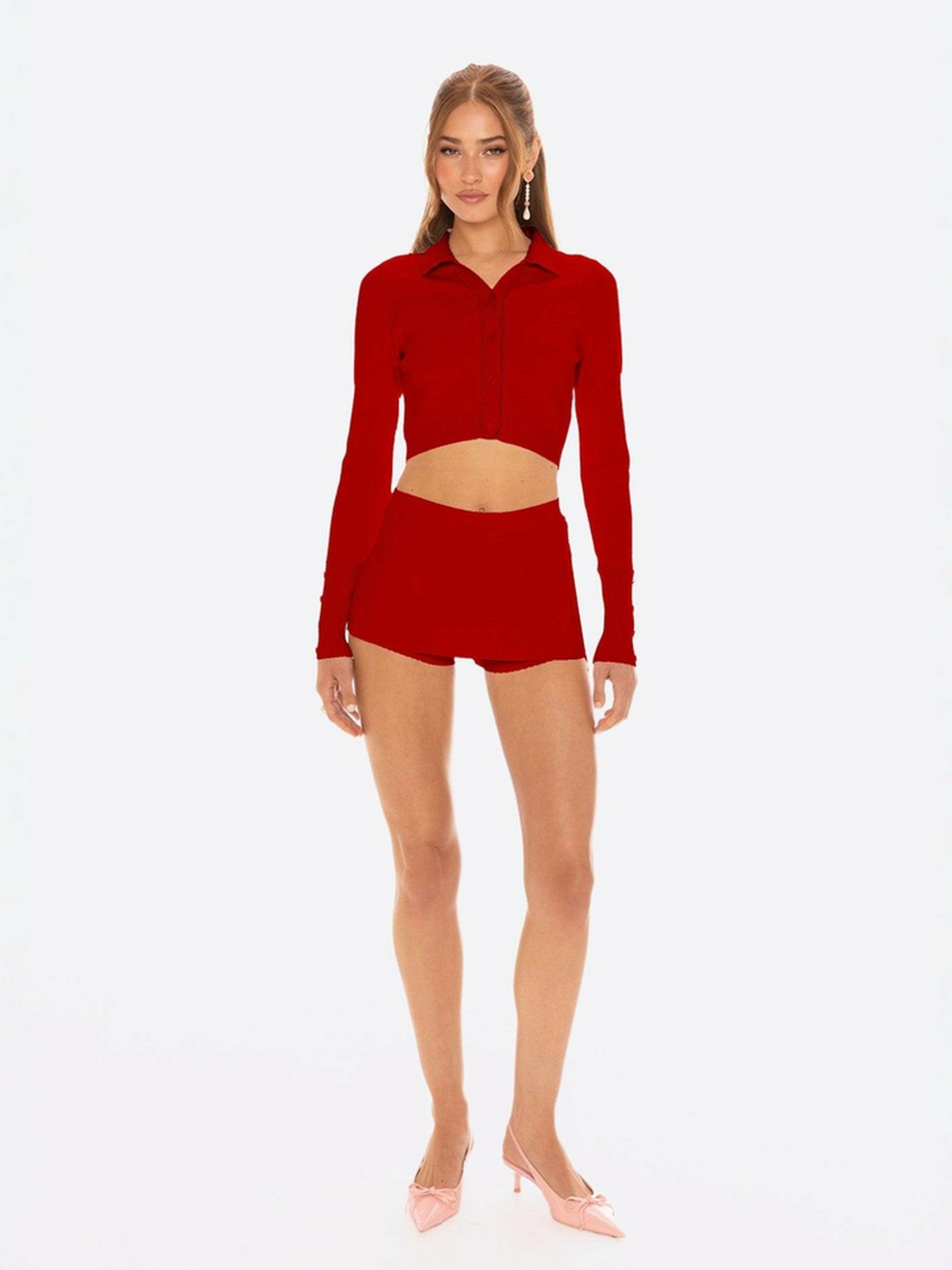 Nana Jacqueline Jenna Cardigan: Red Cardigan for Brunch Red