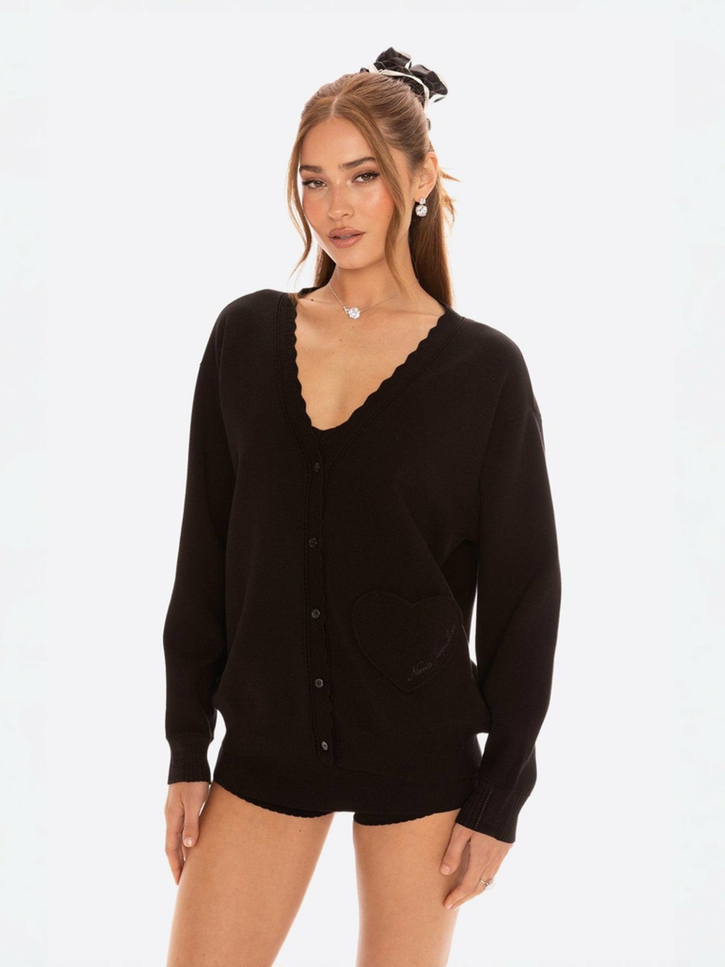 Nana Jacqueline Carrie Cardigan: Black Cardigan for Brunch Black