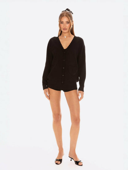 Nana Jacqueline Carrie Cardigan: Black Cardigan for Brunch Black