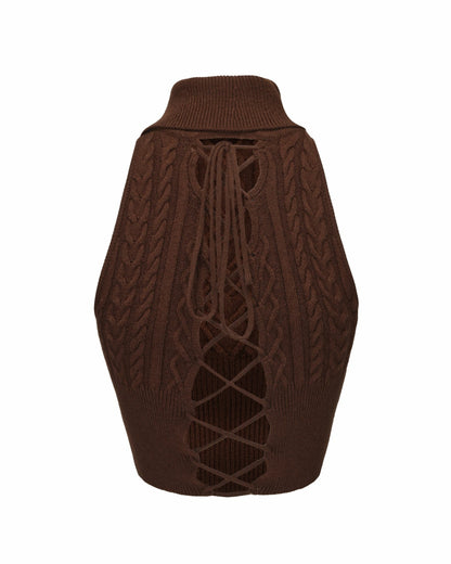 Nana Jacqueline Margo Knit Top: Brown Knit Top for Brunch Brown