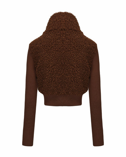 Nana Jacqueline Hailey Knit Jacket: Brown Knit Jacket for Brunch Brown