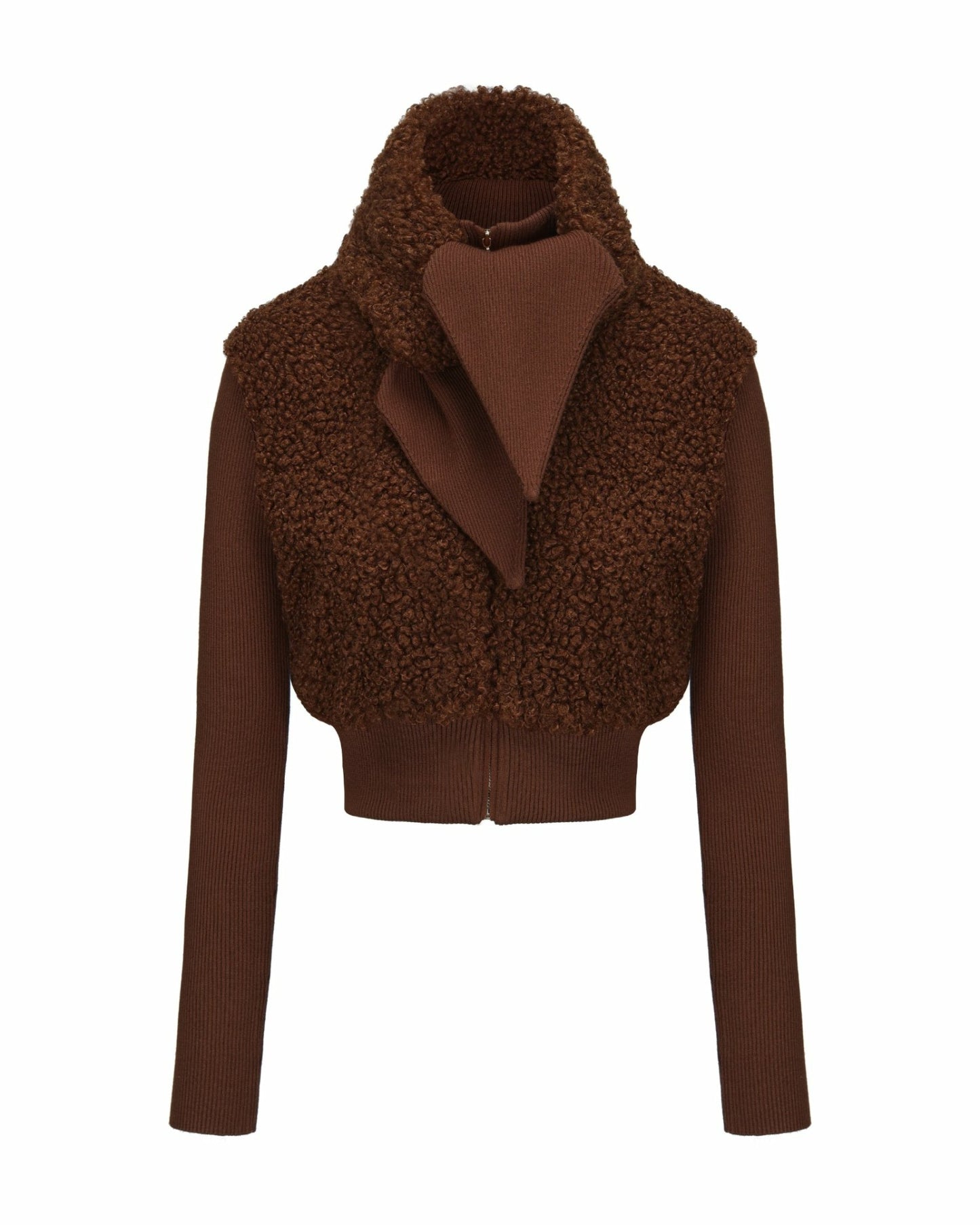 Nana Jacqueline Hailey Knit Jacket: Brown Knit Jacket for Brunch Brown