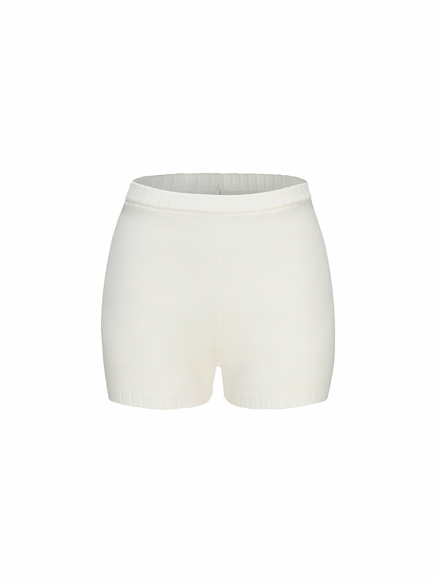 Nana Jacqueline Kennedy Knit Shorts: White Knit Shorts for Resort Brunch White