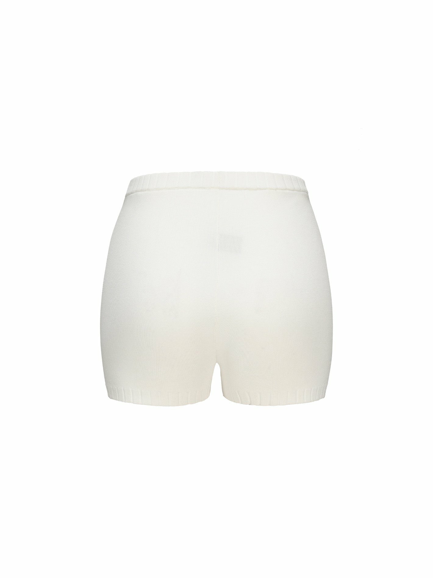 Nana Jacqueline Kennedy Knit Shorts: White Knit Shorts for Resort Brunch White