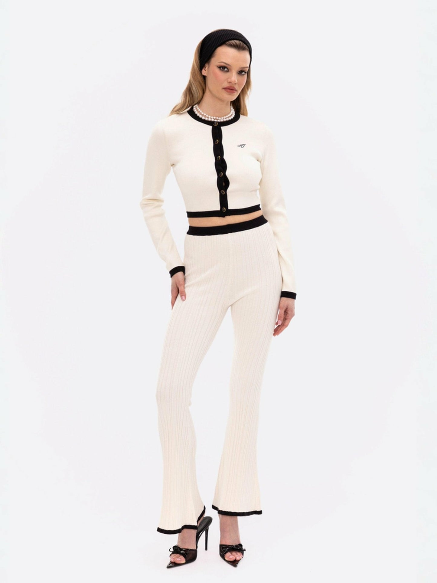Nana Jacqueline Eliza Knit Cardigan: White Cardigan for Country Club Brunch White