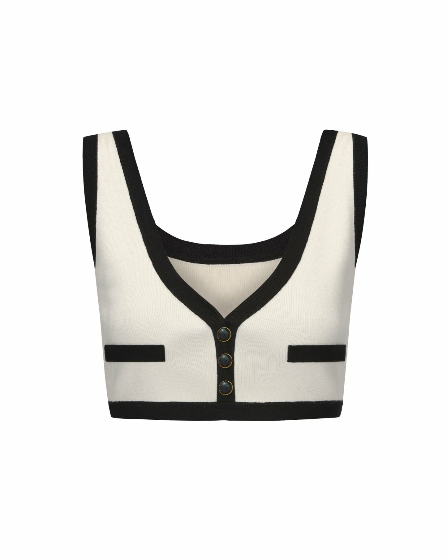Nana Jacqueline Eliza Vest Top: White Knit Top for Country Club Brunch White