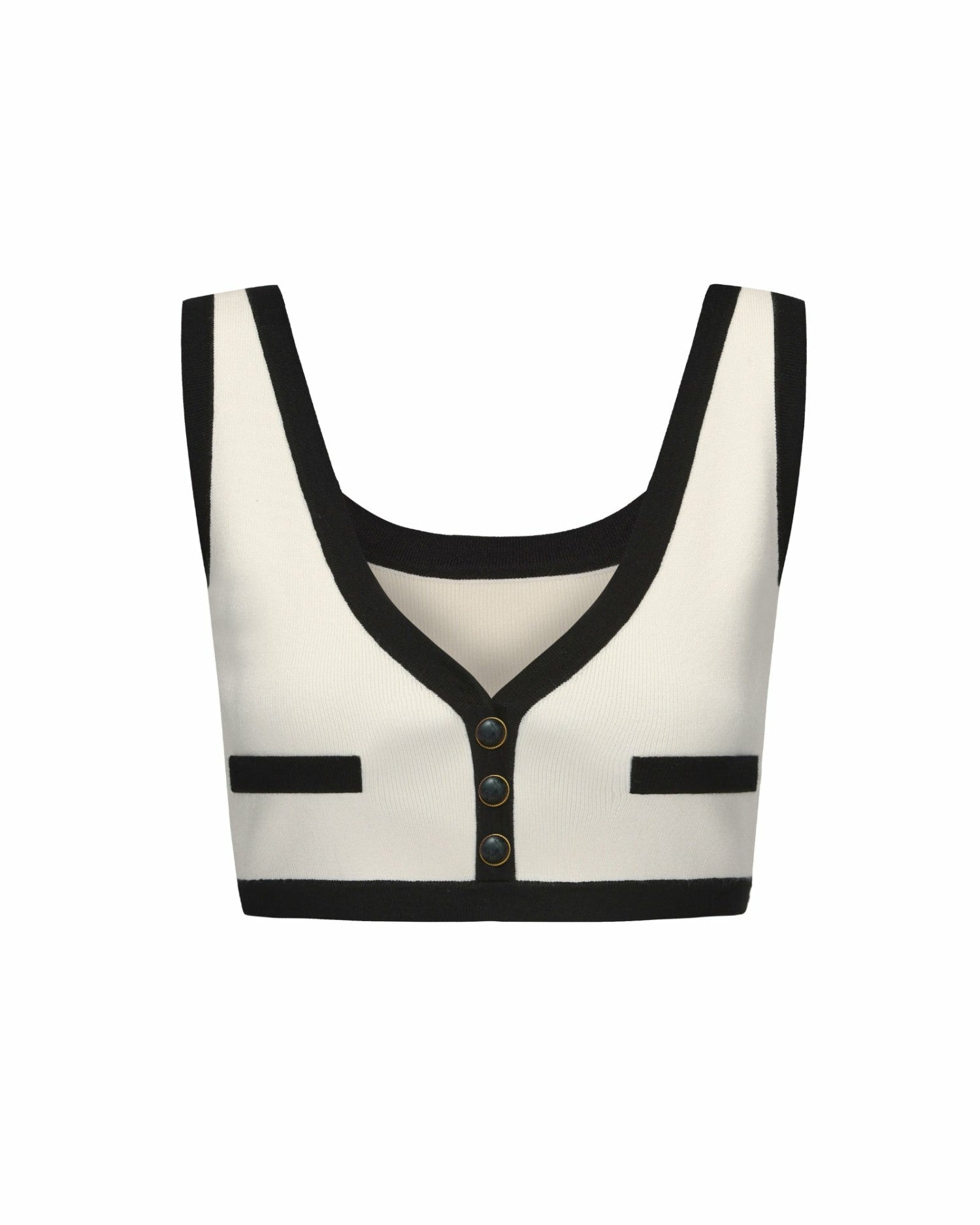 Nana Jacqueline Eliza Vest Top: White Knit Top for Country Club Brunch White