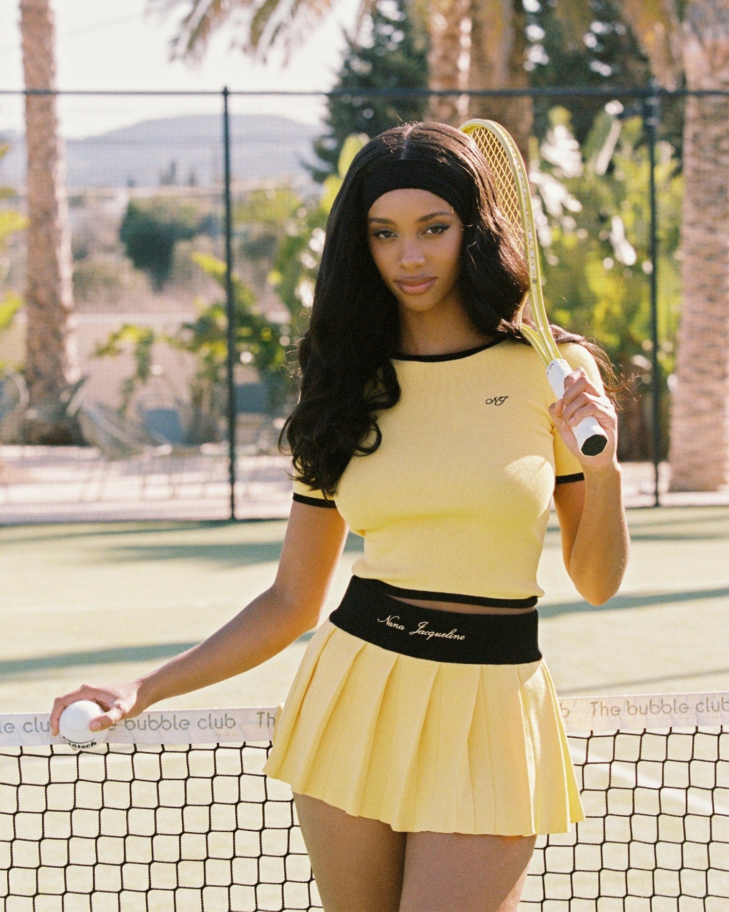 Nana Jacqueline Hazel Skirt: Yellow Mini Skirt for Country Club Brunch Yellow