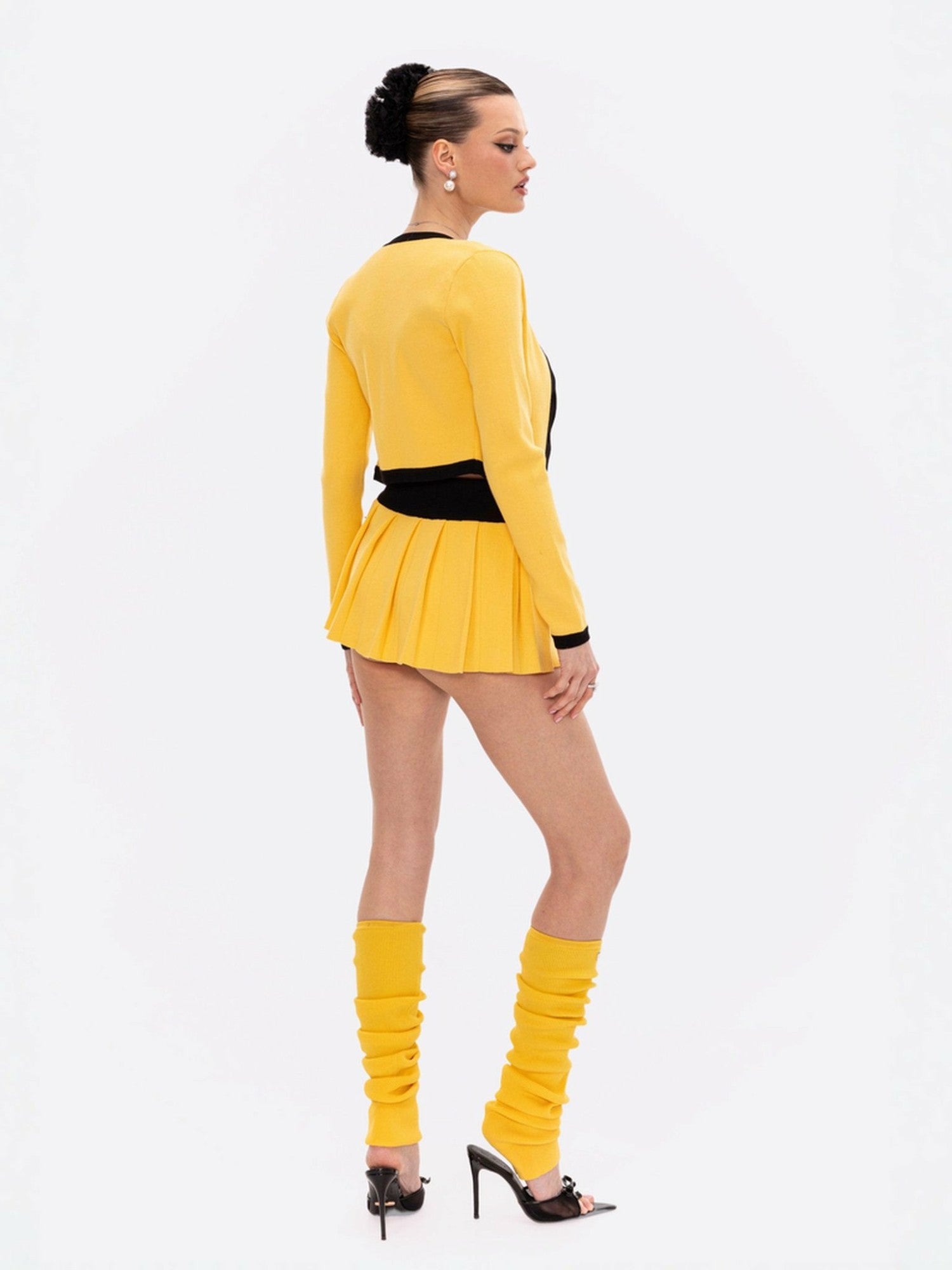 Nana Jacqueline Hazel Skirt: Yellow Mini Skirt for Country Club Brunch Yellow