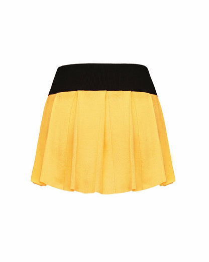 Nana Jacqueline Hazel Skirt: Yellow Mini Skirt for Country Club Brunch Yellow