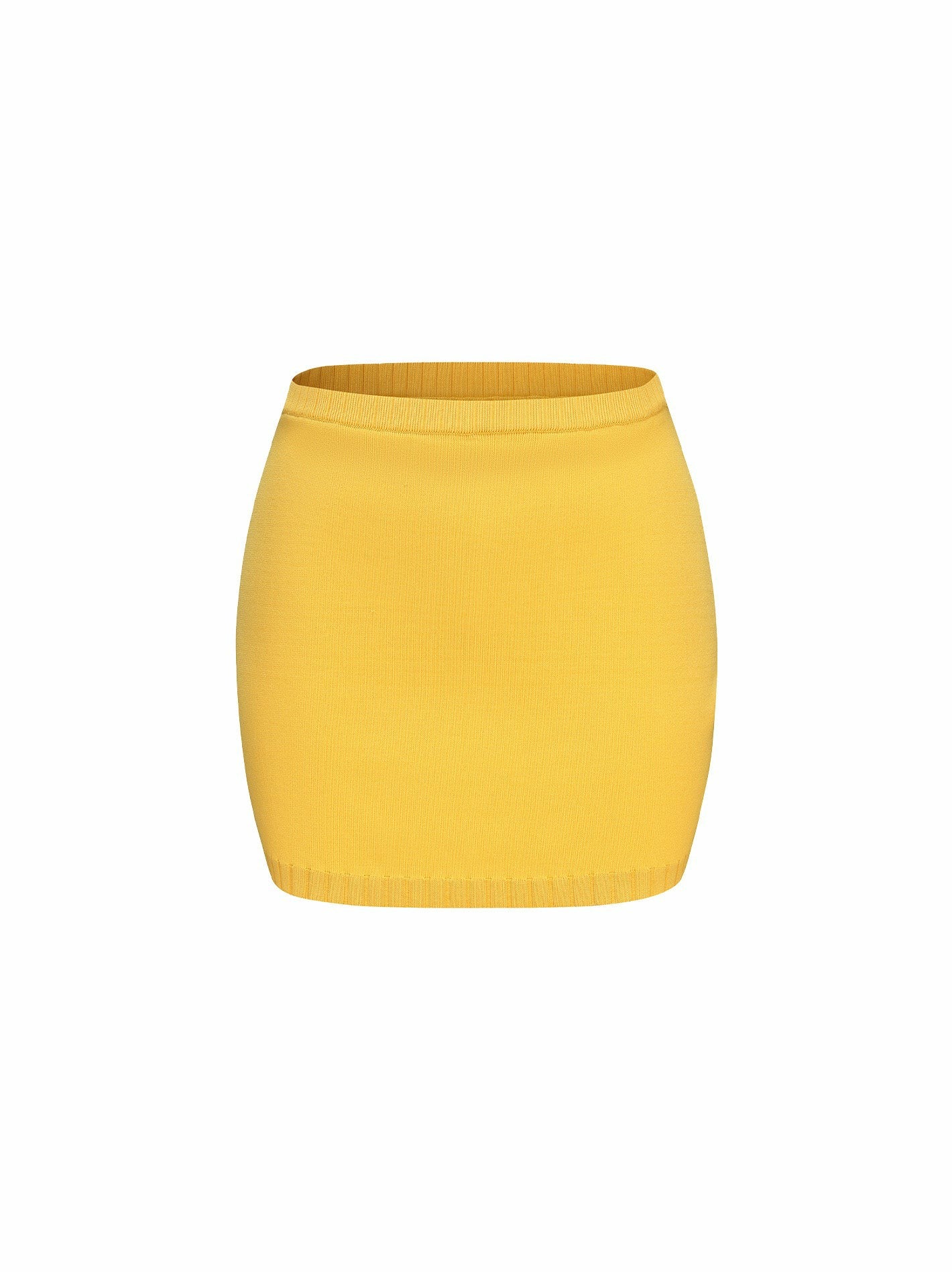 Nana Jacqueline Kennedy Knit Skirt: Yellow Knit Skirt for Resort Brunch Yellow