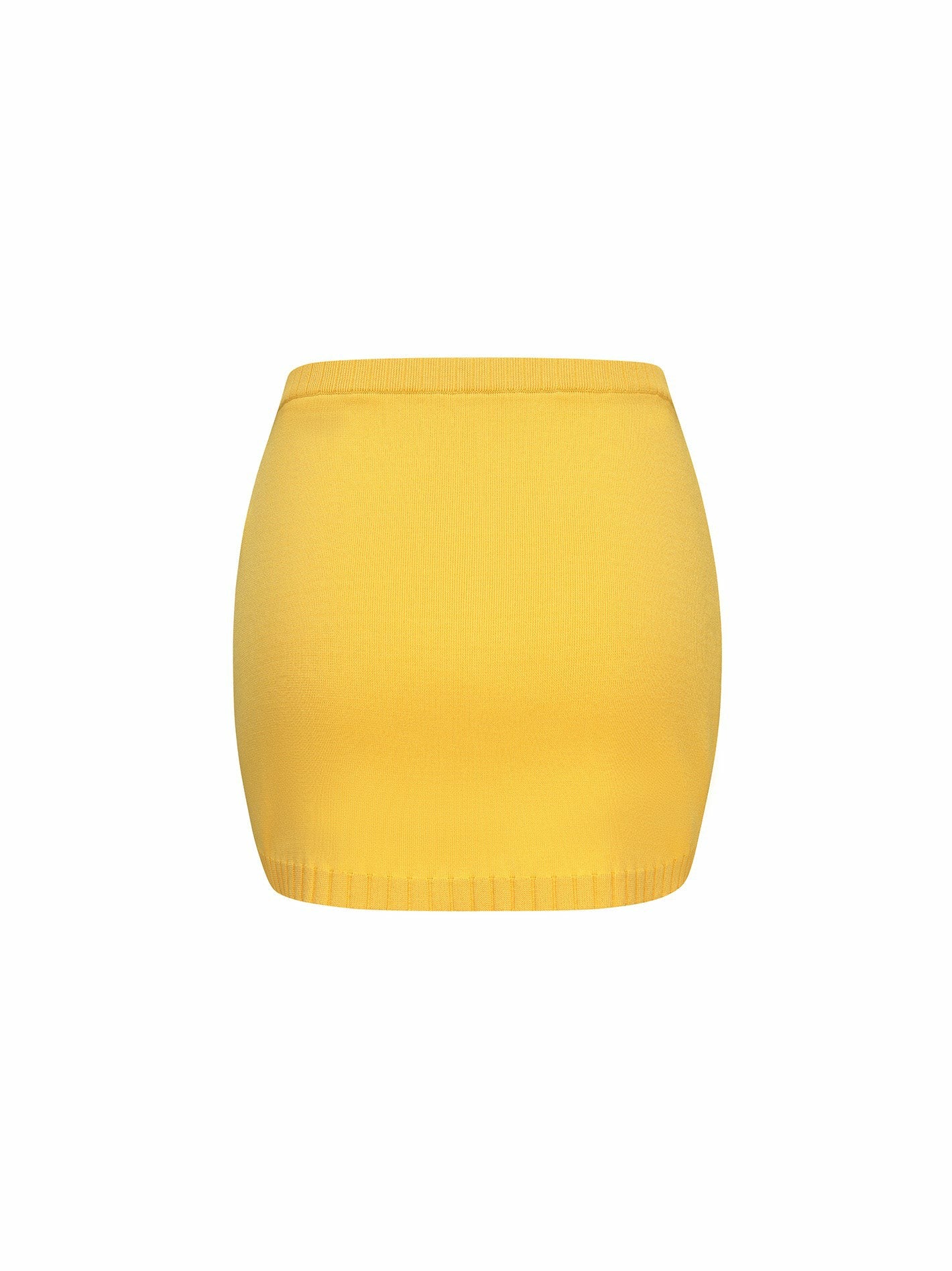 Nana Jacqueline Kennedy Knit Skirt: Yellow Knit Skirt for Resort Brunch Yellow