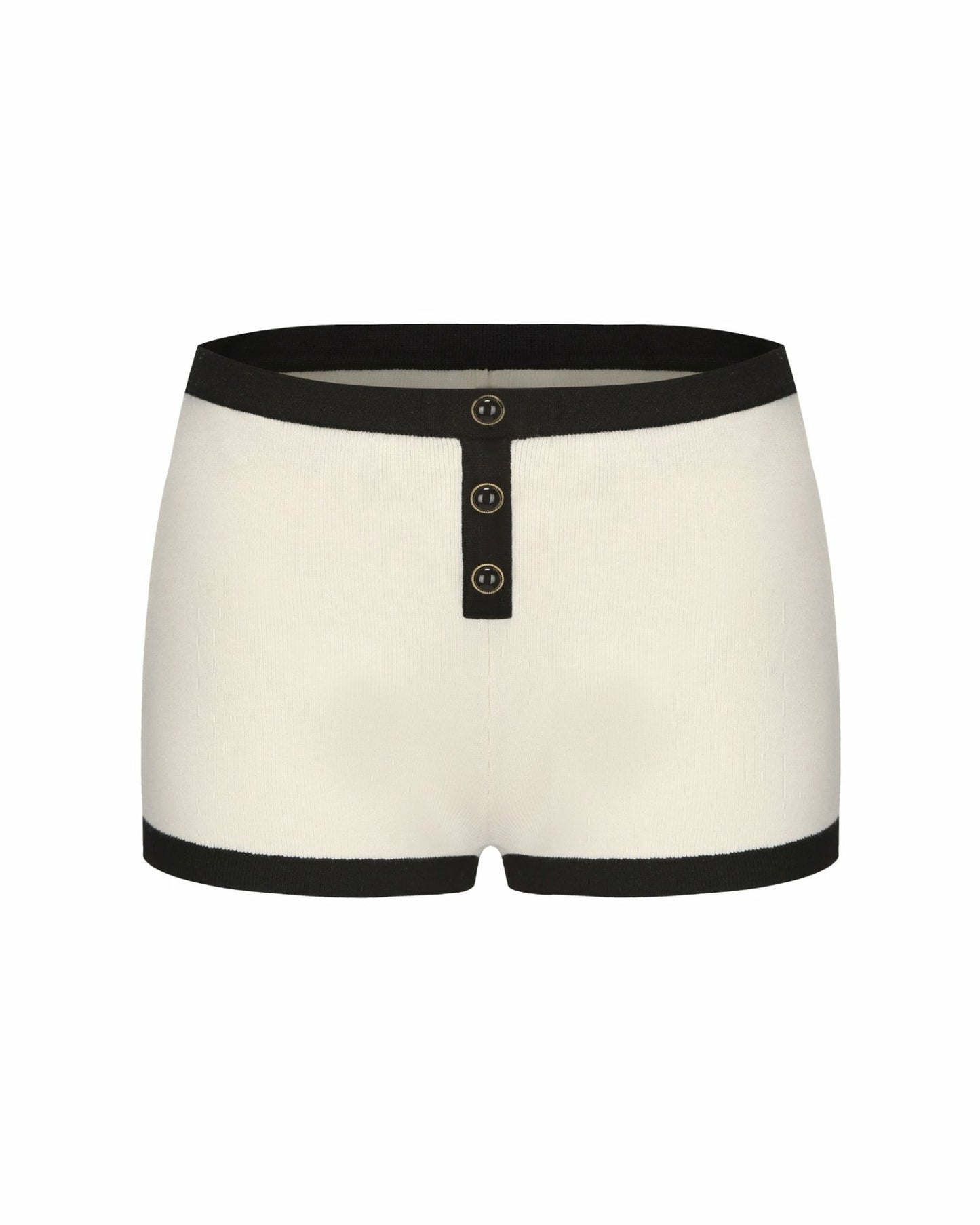 Nana Jacqueline Eliza Knit Shorts: White Knit Shorts for Resort Vacation White