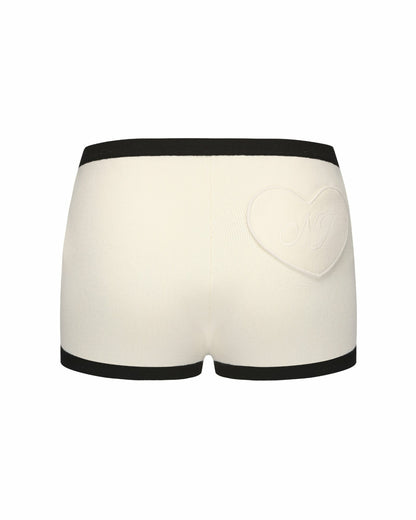 Nana Jacqueline Eliza Knit Shorts: White Knit Shorts for Resort Vacation White
