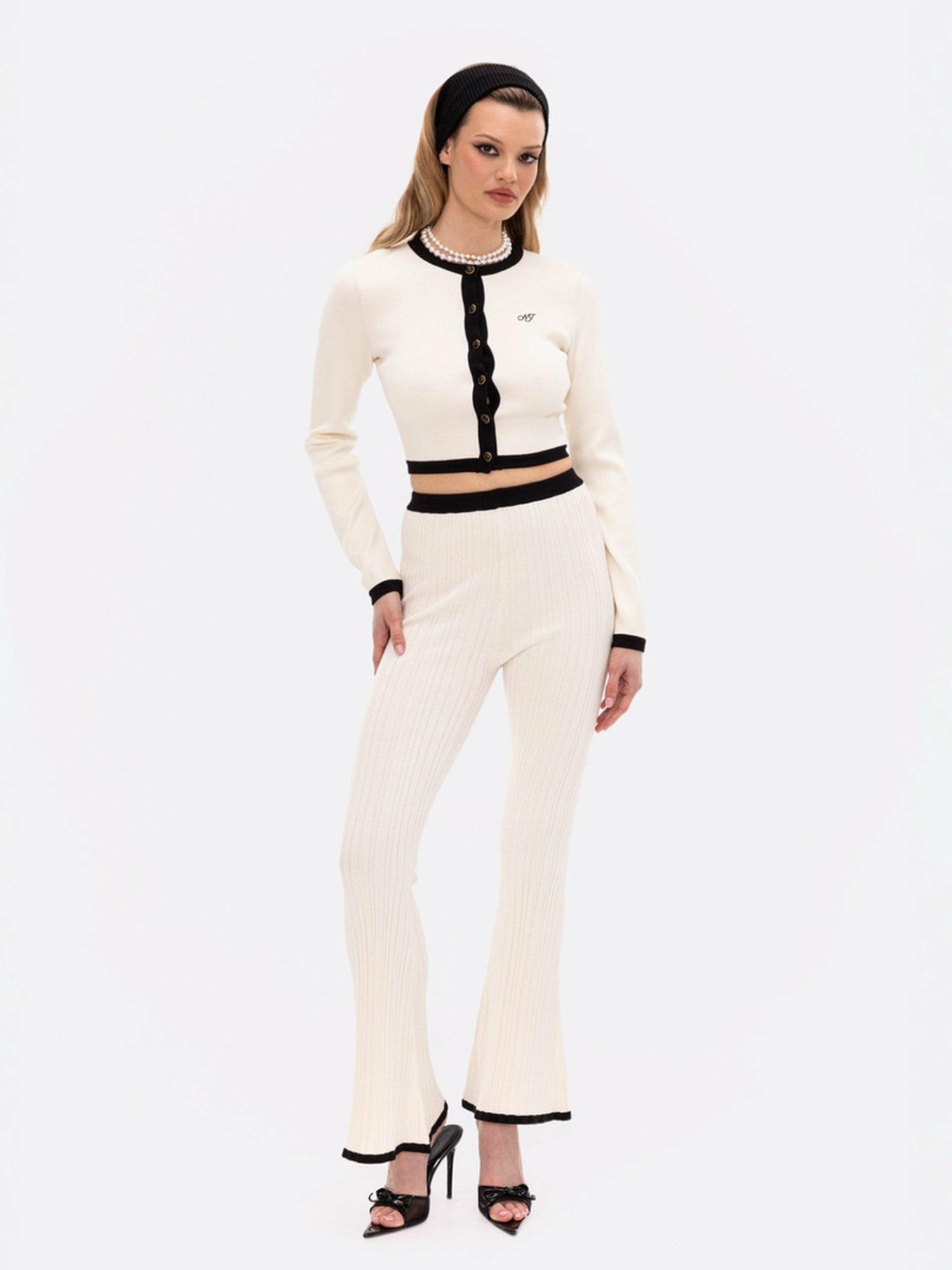 Nana Jacqueline Eliza Pants: White Knit Pants for Country Club Brunch White