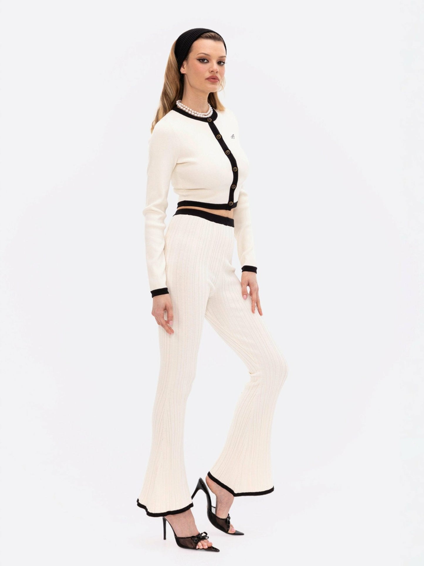 Nana Jacqueline Eliza Pants: White Knit Pants for Country Club Brunch White