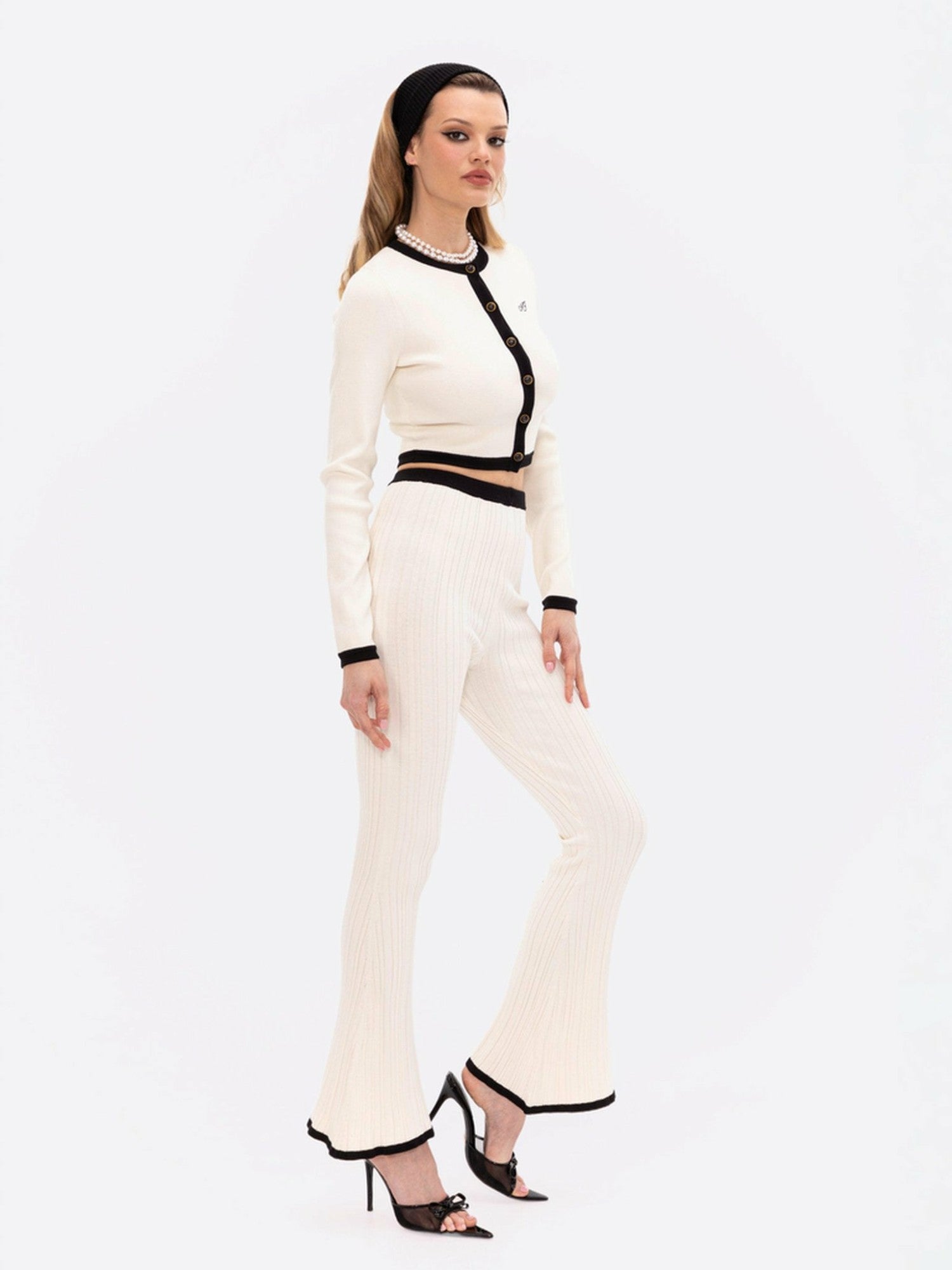 Nana Jacqueline Eliza Pants: White Knit Pants for Country Club Brunch White
