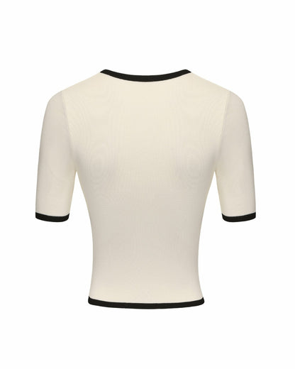 Nana Jacqueline Luna Top: White Knit Top for Country Club Brunch White