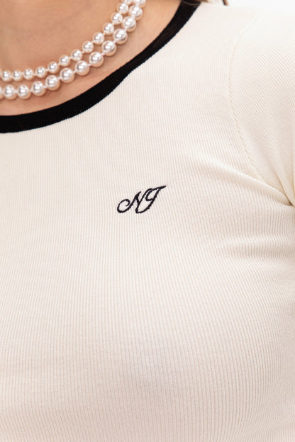 Nana Jacqueline Luna Top: White Knit Top for Country Club Brunch White