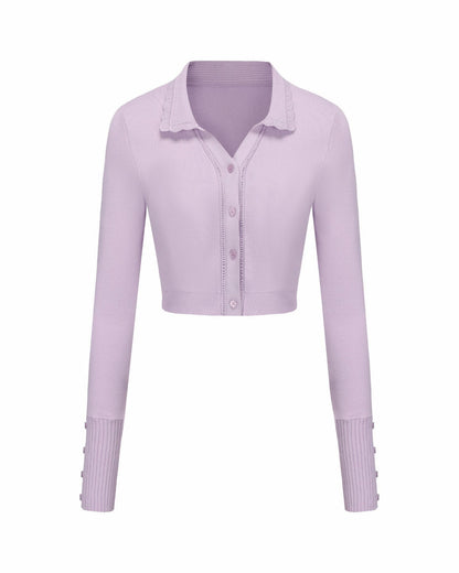 Nana Jacqueline Jenna Cardigan: Purple Knit Cardigan for Brunch Purple