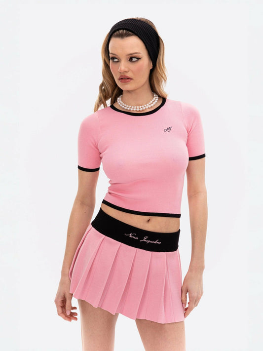 Nana Jacqueline Luna Top: Pink Knit Top for Brunch Pink