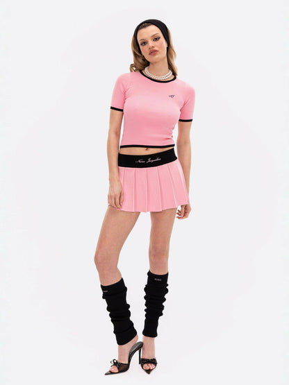 Nana Jacqueline Luna Top: Pink Knit Top for Brunch Pink