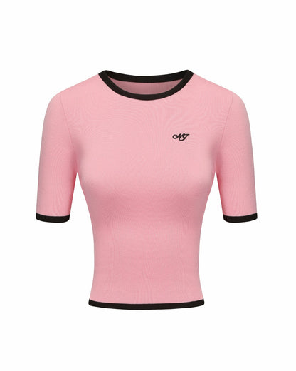 Nana Jacqueline Luna Top: Pink Knit Top for Brunch Pink