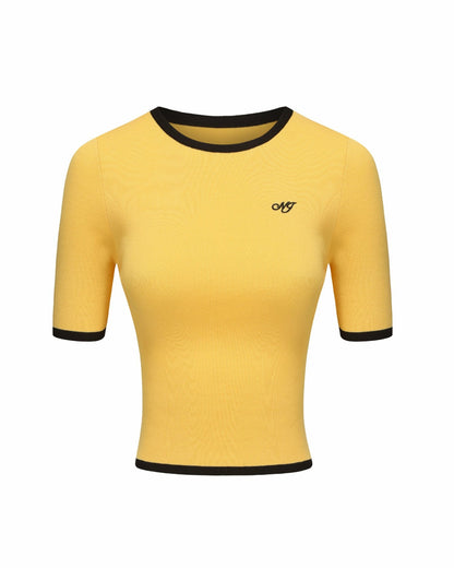 Nana Jacqueline Luna Top: Yellow Knit Top for Country Club Brunch Yellow