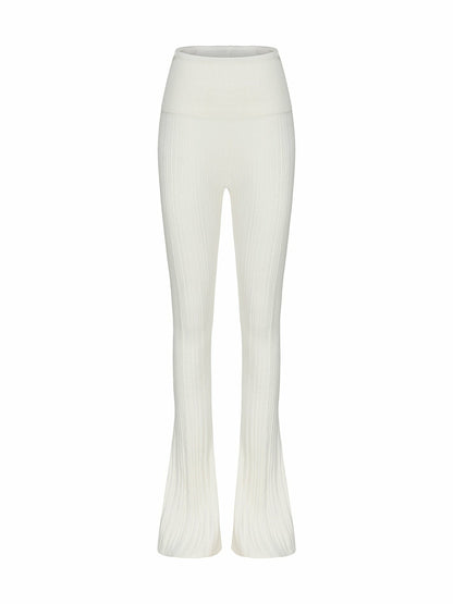 Nana Jacqueline Janelle Knit Pants: White Knit Pants for Resort Brunch White