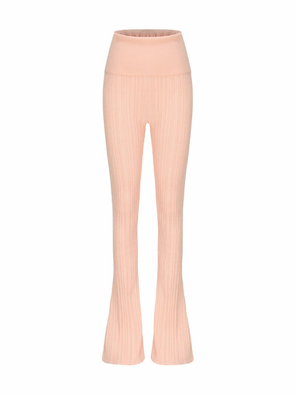 Nana Jacqueline Janelle Knit Pants: Peach Knit Pants for Resort Brunch Peach