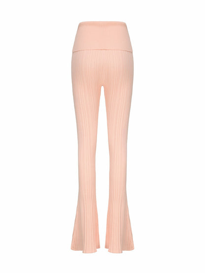 Nana Jacqueline Janelle Knit Pants: Peach Knit Pants for Resort Brunch Peach