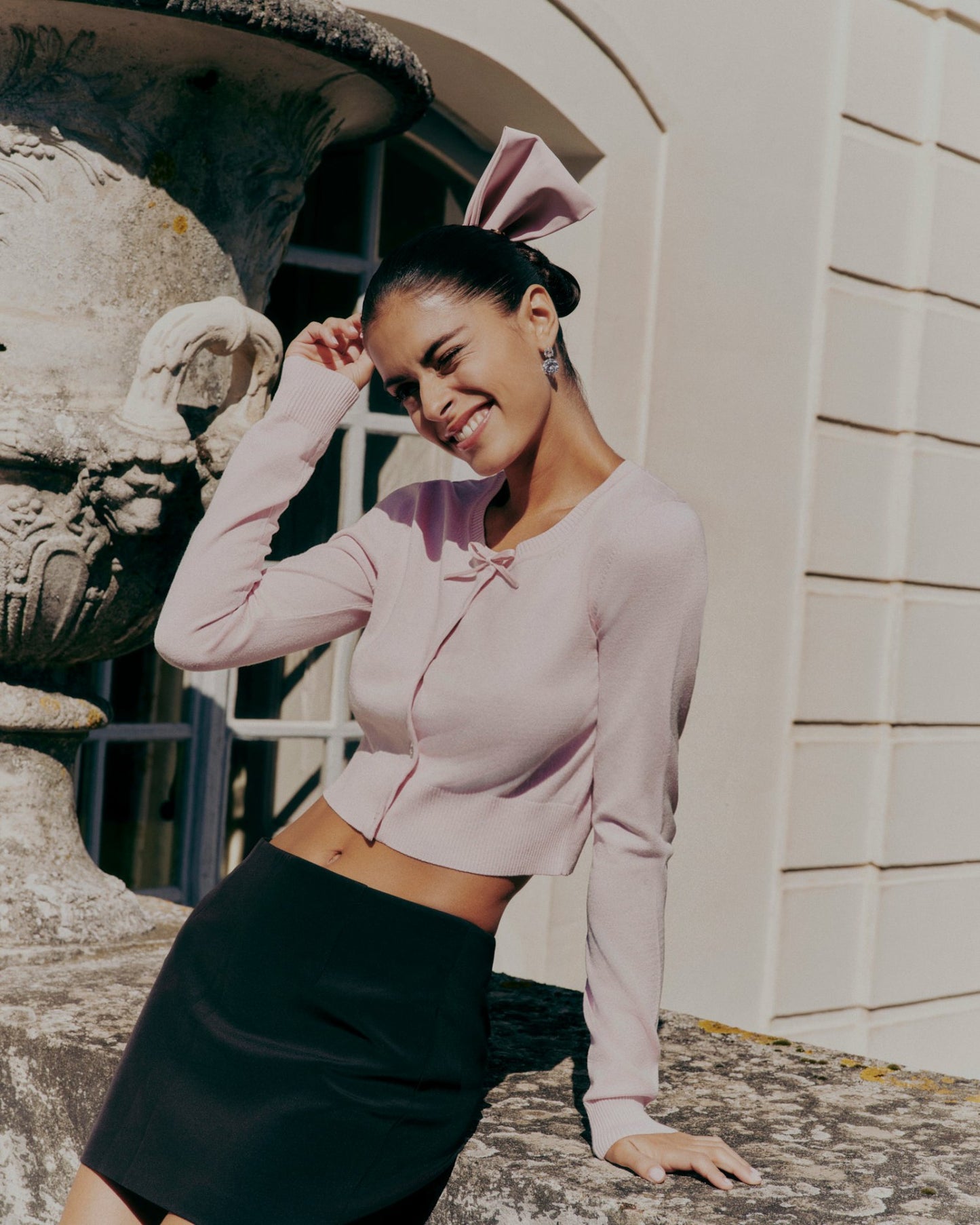 Nana Jacqueline Audrina Cardigan: Pink Cardigan for Brunch Pink