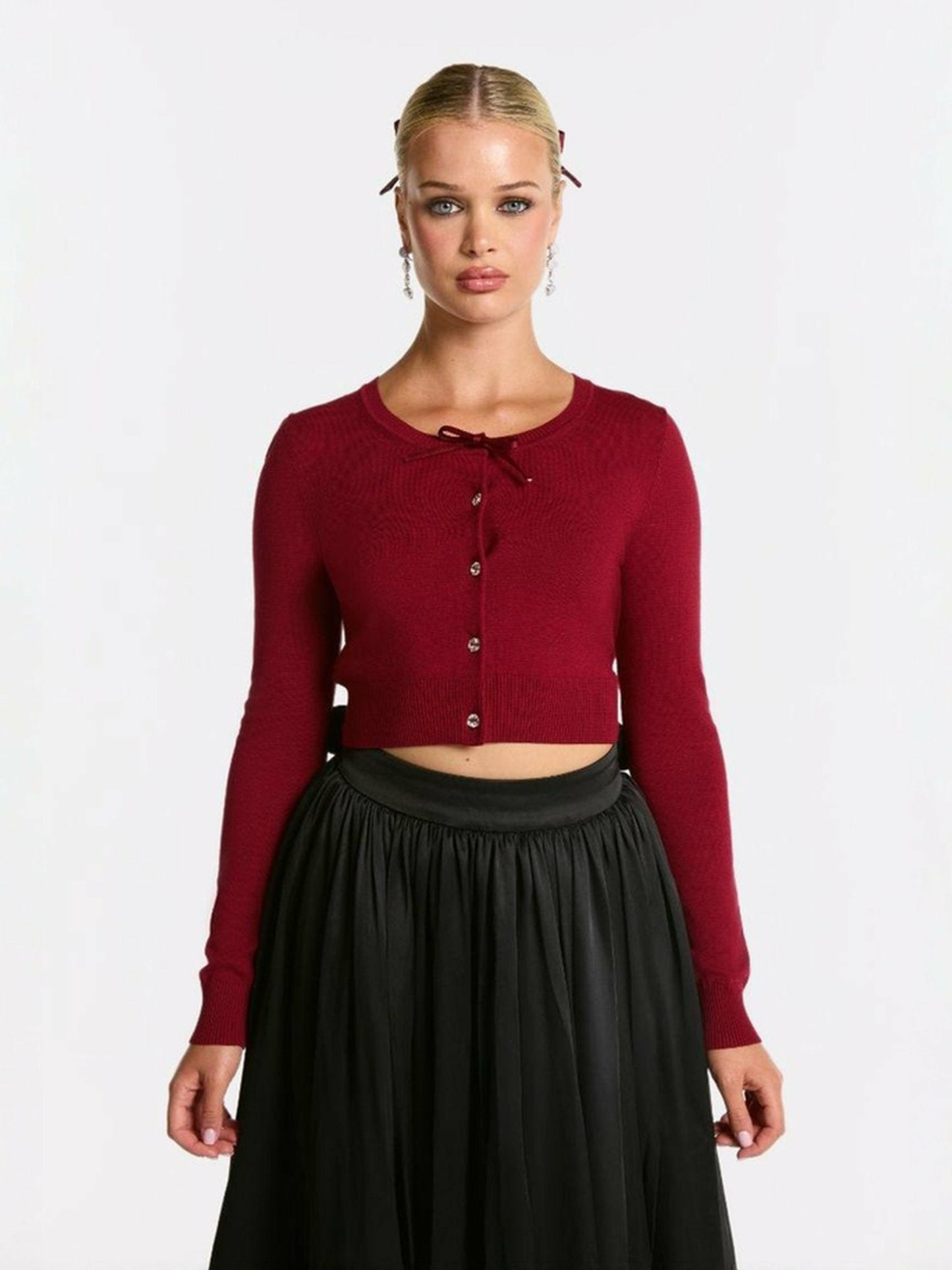 Nana Jacqueline Audrina Cardigan: Red Cardigan for Brunch Red