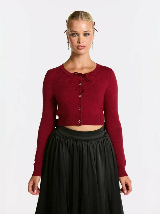 Nana Jacqueline Audrina Cardigan: Red Cardigan for Brunch Red