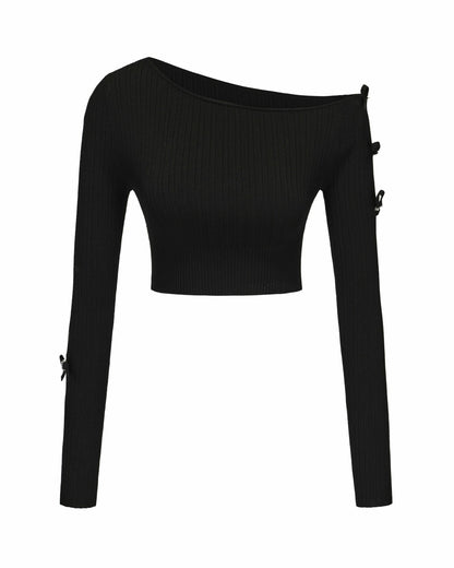 Nana Jacqueline Zara Top: Black Knit Top for Date Night Black
